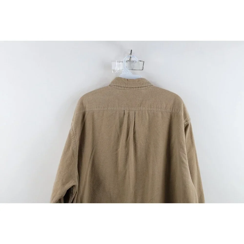 Vtg 90s Abercrombie & Fitch Mens L Distressed Chamois Cloth Button Down Shirt - Picture 14 of 15